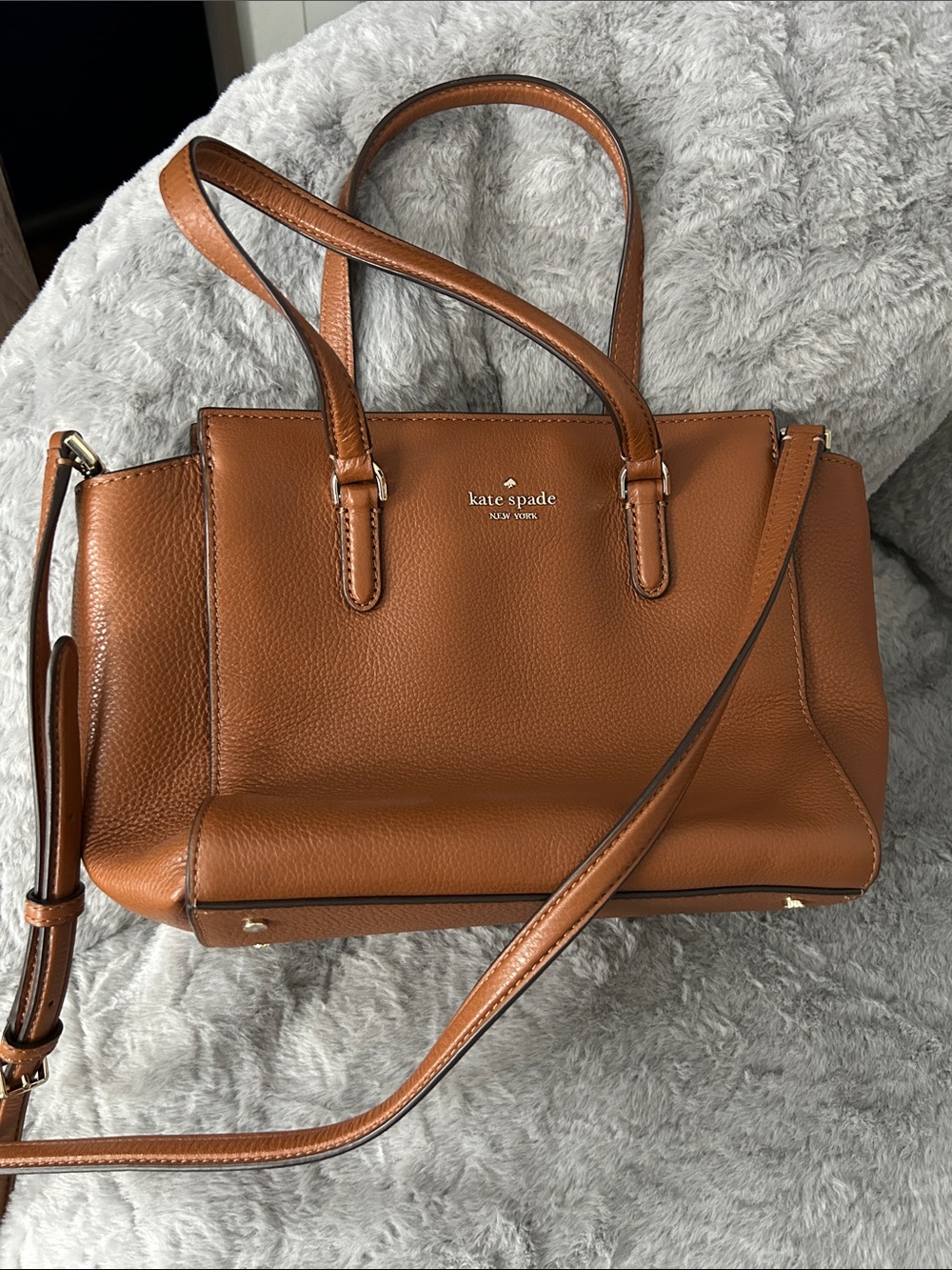 NWOT kate spade New york leather crossbody satchel Shoulder Bag in gingerbread